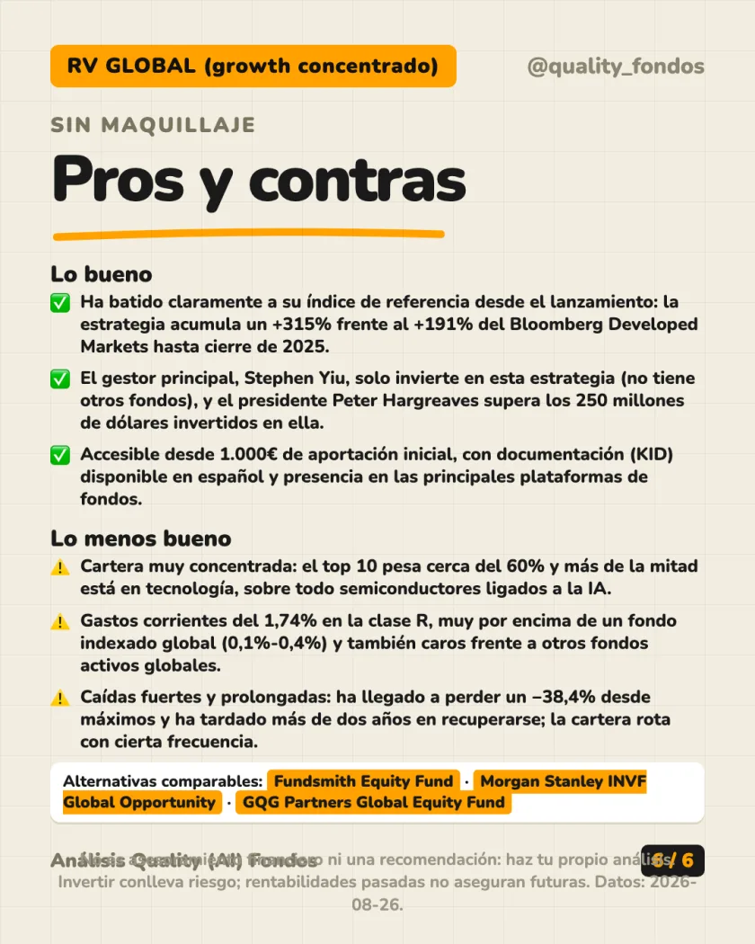 Costes y fiscalidad del análisis de Blue Whale Growth Fund, Clase R Acc EUR