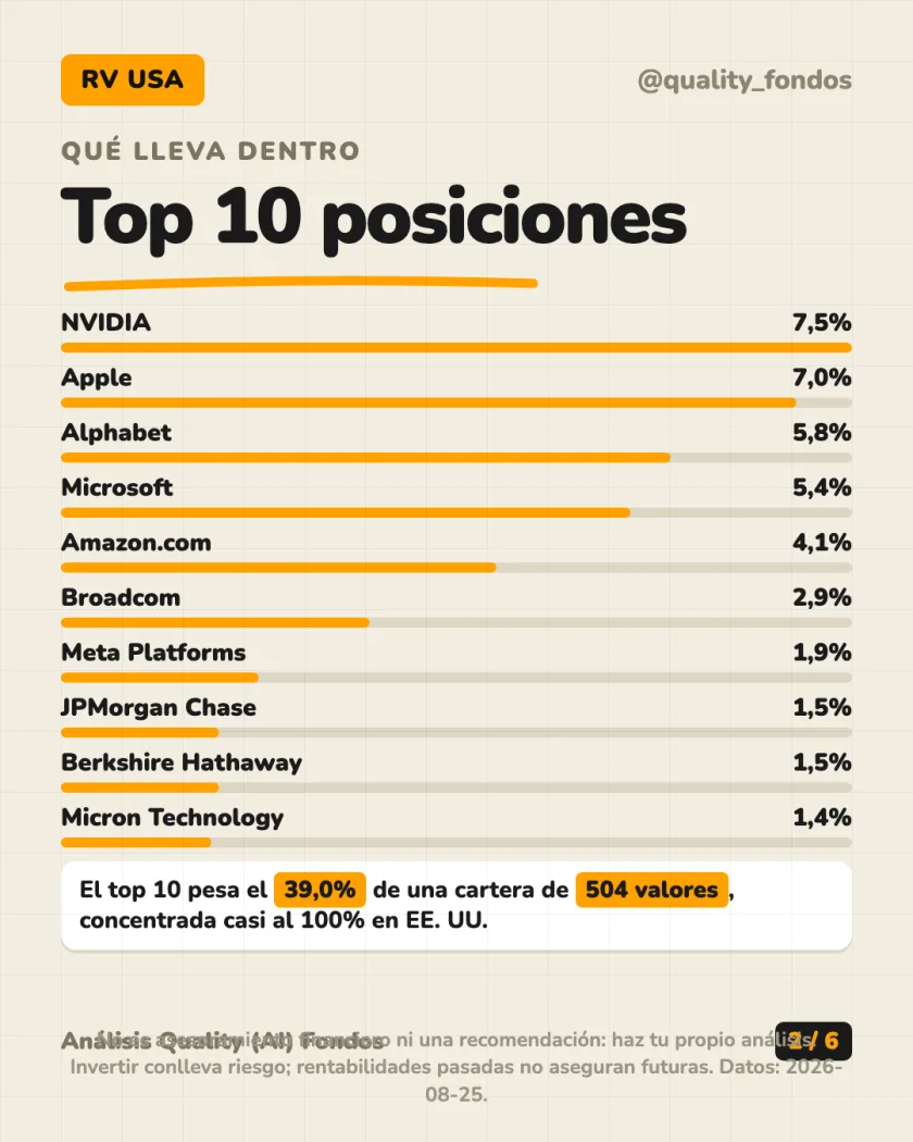 Ficha del fondo del análisis de Fidelity S&P 500 Index Fund, Clase P-Acc-EUR