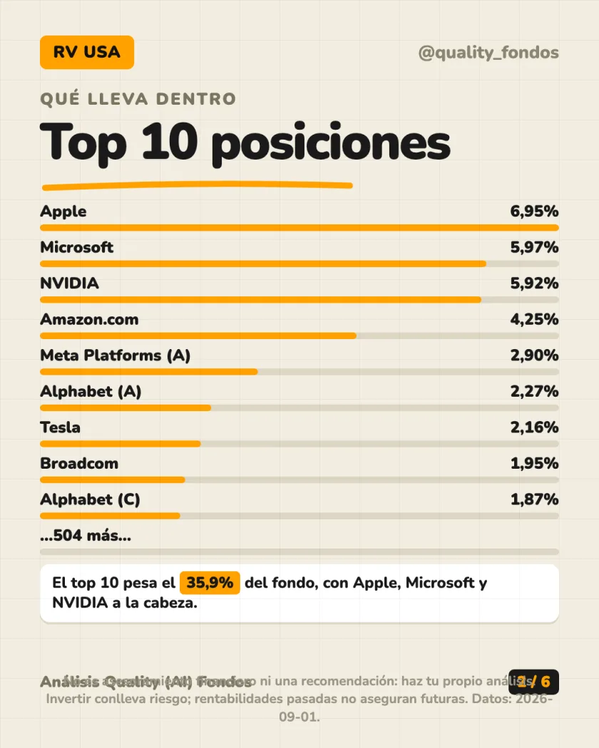 Ficha del fondo del análisis de Fidelity S&P 500 Index Fund Clase P-Acc-EUR (Hedged)