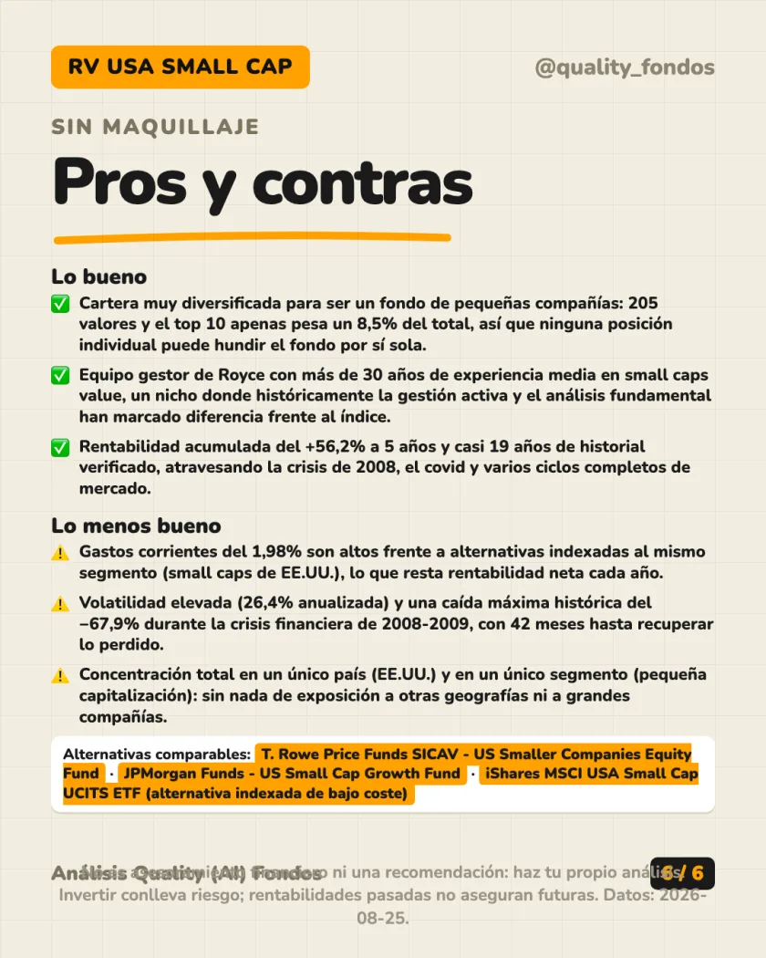 Costes y fiscalidad del análisis de FTGF Royce US Small Cap Opportunity Fund Clase A EUR (Acum.)