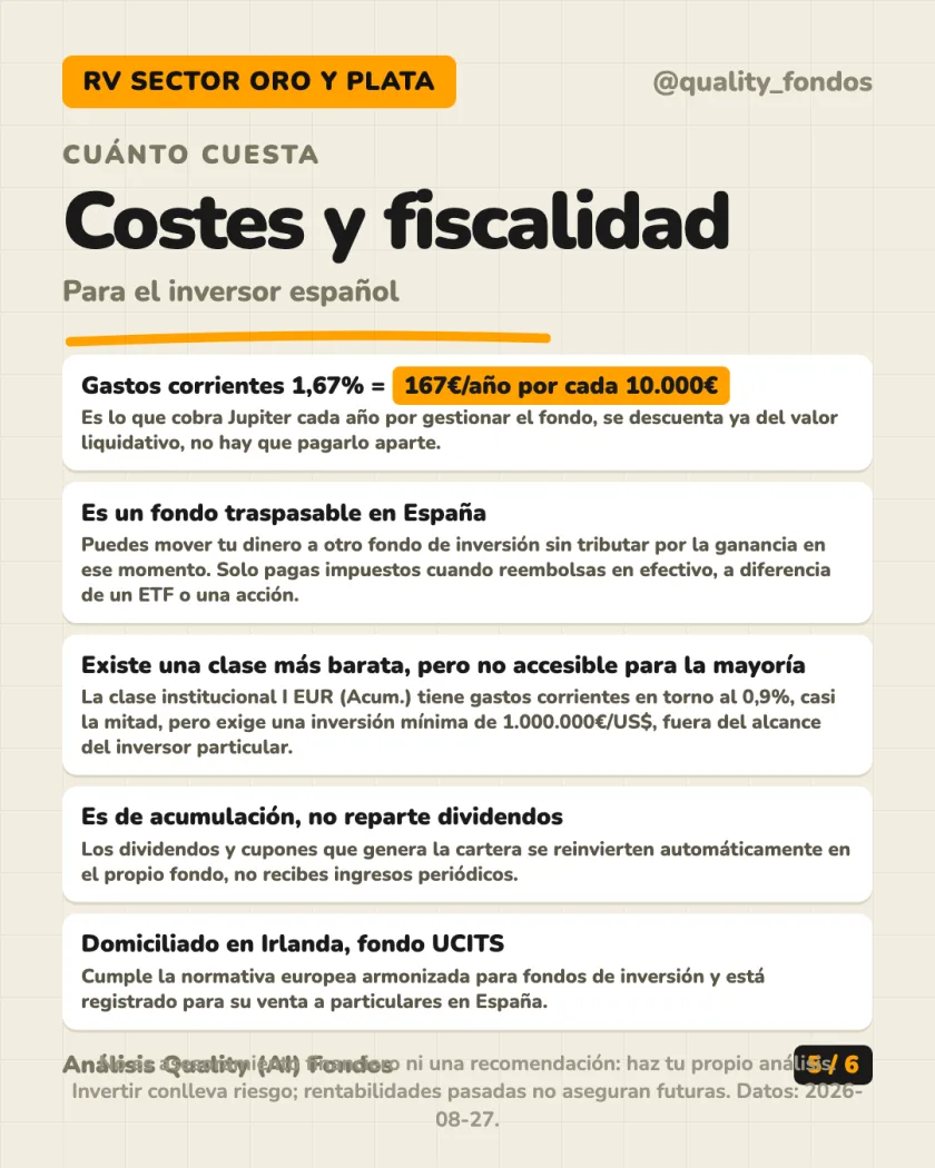 Rentabilidad histórica del análisis de Jupiter Gold & Silver Fund Clase L EUR (Acum.)
