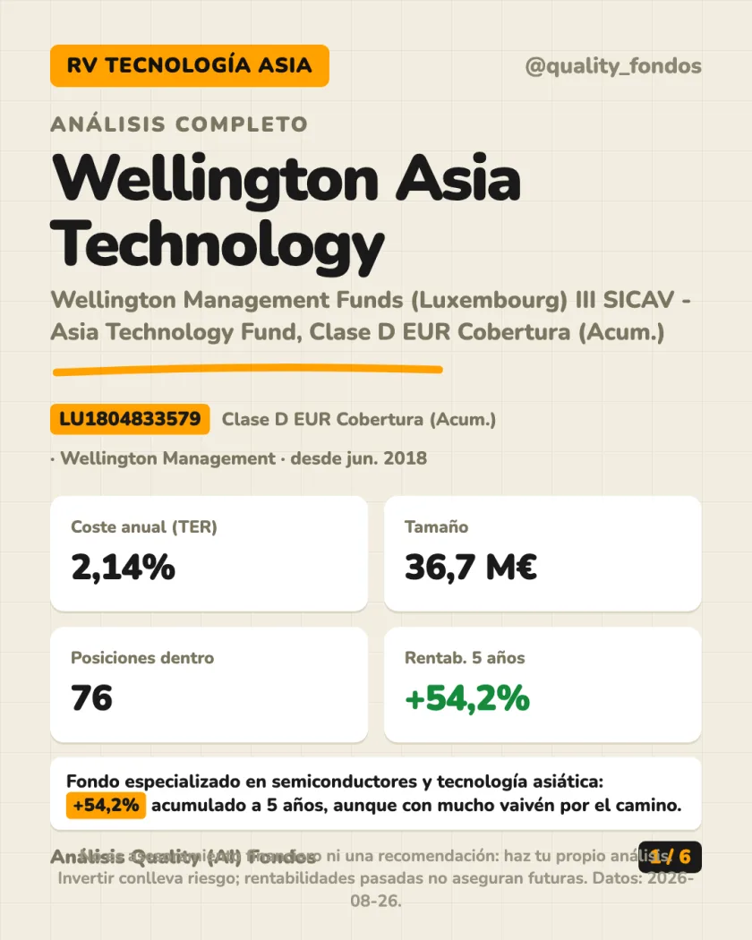 Resumen en 30 segundos del análisis de Wellington Management Funds (Luxembourg) III SICAV - Asia Technology Fund, Clase D EUR Cobertura (Acum.)